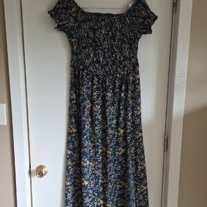 SHEIN Navy Floral Womens Dress